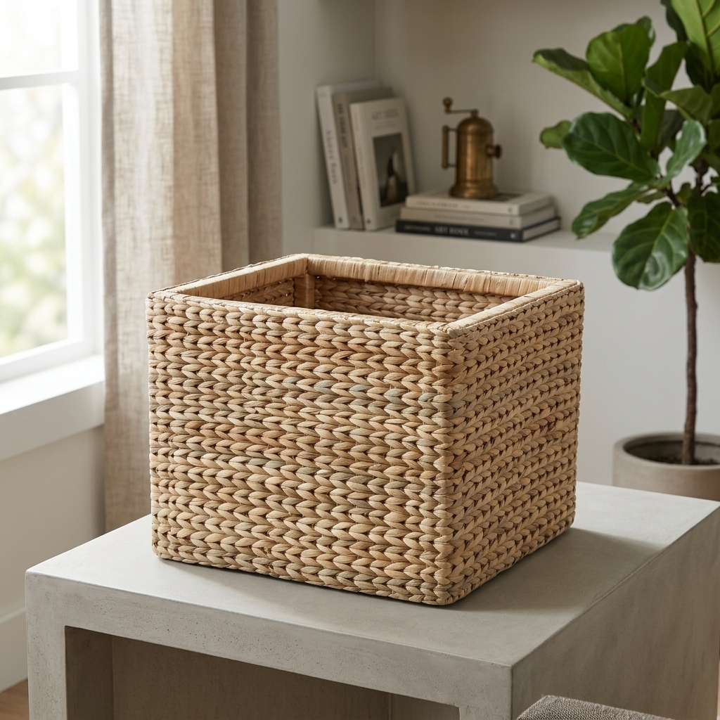 Cesto Organizador Fibra Taboa Natural 35x25x25 Cm