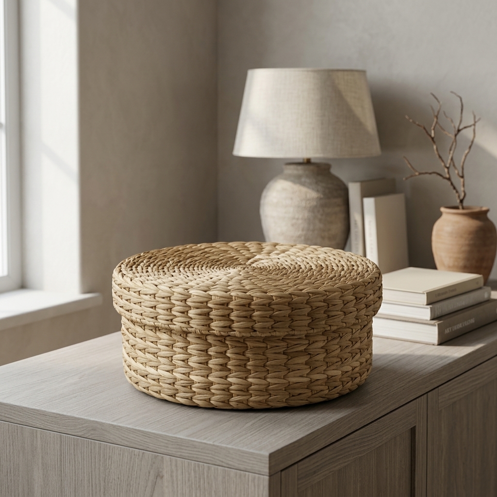 Taboa Caixa Redonda Natural 28x12 Cm