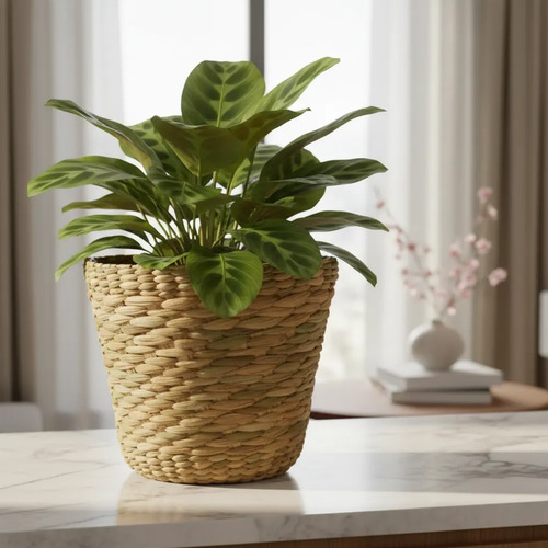 Cesta Organizadora Cachepot de Taboa Natural 20x20x18 Cm